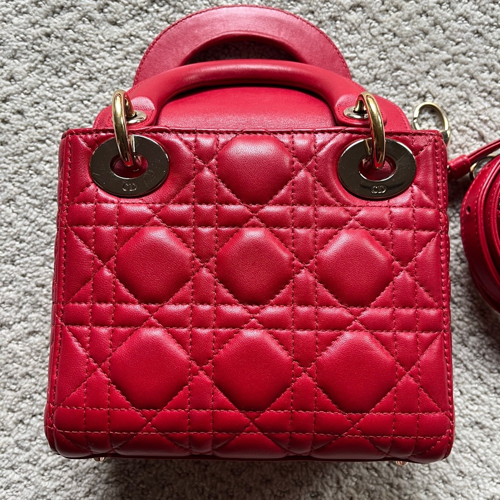 Mini Lady Dior Red Lambskin - Picture 5 of 8
